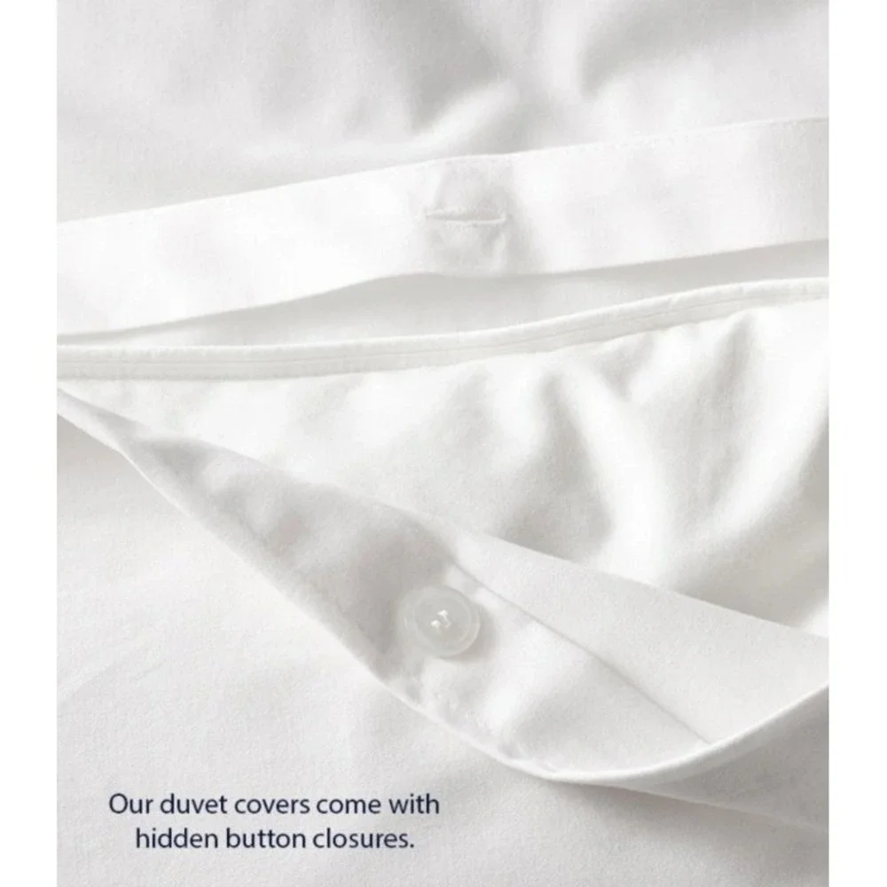 The Company Store Legends Hotel King Duvet Cover White Supima Cotton Sateen DS29